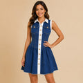 Vestido Denim Elegante con botones Dorados